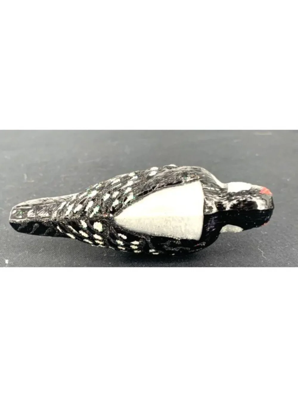 Hairy Woodpecker Old World Christmas Blown Glass Clip-On Ornament